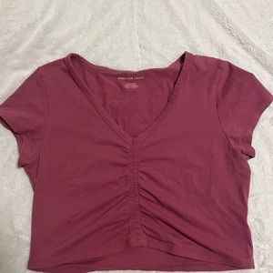 Pink Cropped American Eagle shirt. Size XL